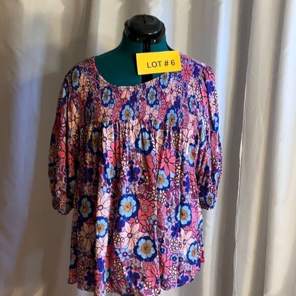 NWOT TERRA & SKY tunic style top in bright, vibrant colors size 3x - Picture 2 of 12